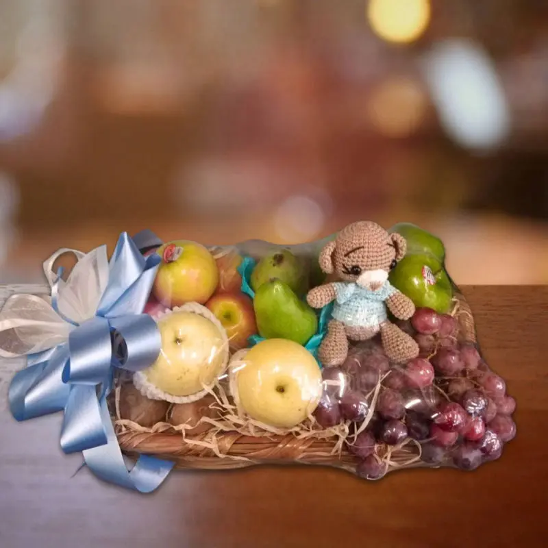 Arreglo de frutas con peluche Personnel